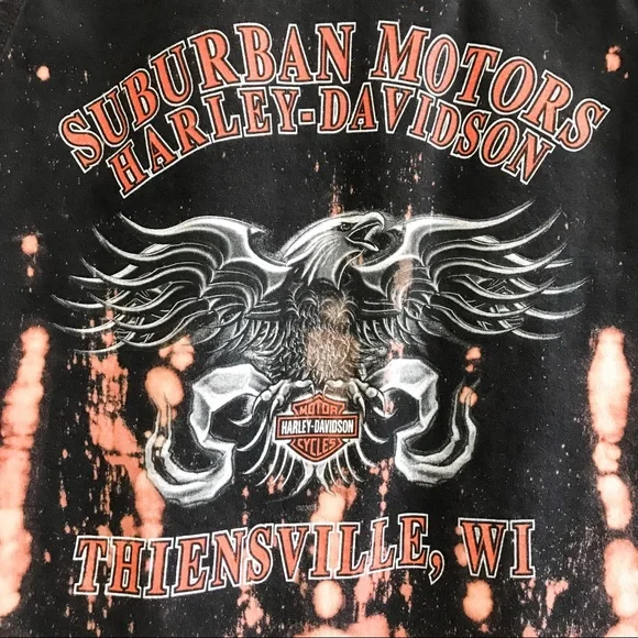 SOLD—Custom Harley Davidson Tie Dye Tank Top w/ Flames Graphic. Black, Large - Picture 9 of 13